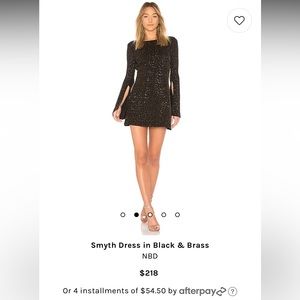 NBD black dress with gold sequence